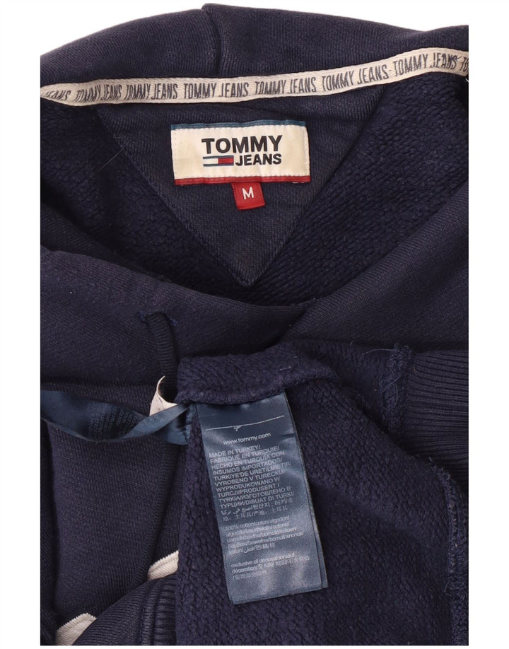 Męski sweter z kapturem i grafiką Tommy Hilfiger, średni granatowy, bawełniany