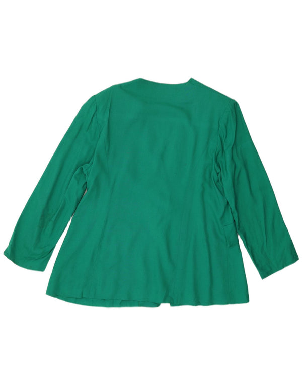 Vintage damska marynarka zapinana na 1 guzik UK 16, duża, zielona