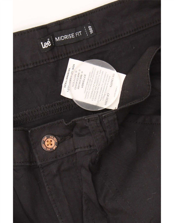 Damskie szorty cargo ze średnim stanem Lee US 6 Medium W30, czarne, bawełniane