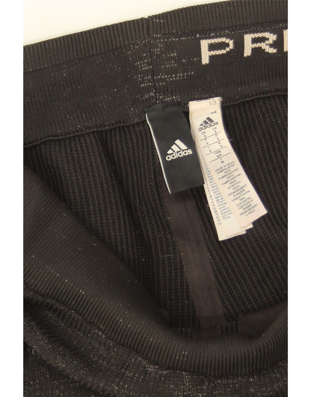 Męskie spodnie dresowe Adidas, małe, czarne, nakrapiane, poliestrowe