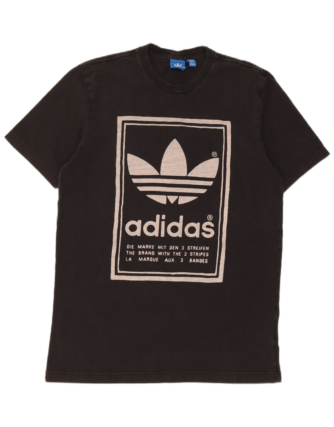Męska koszulka z grafiką Adidas, średnia, czarna bawełna