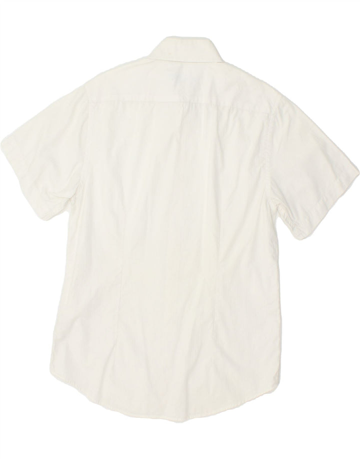 JULES Mens Short Sleeve Shirt Size 39 40 Medium White Cotton Vintage Jules and Second-Hand Jules from Messina Hembry 