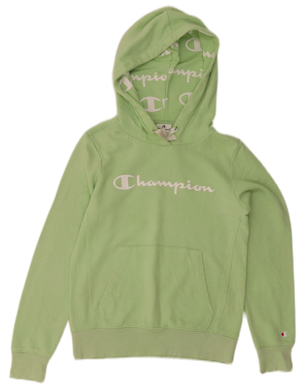 Damska bluza z kapturem Champion Graphic UK 6 XS Zielona bawełna