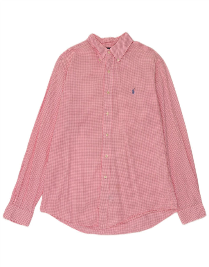 Koszula męska Ralph Lauren o dopasowanym kroju, średnia różowa bawełniana kratka