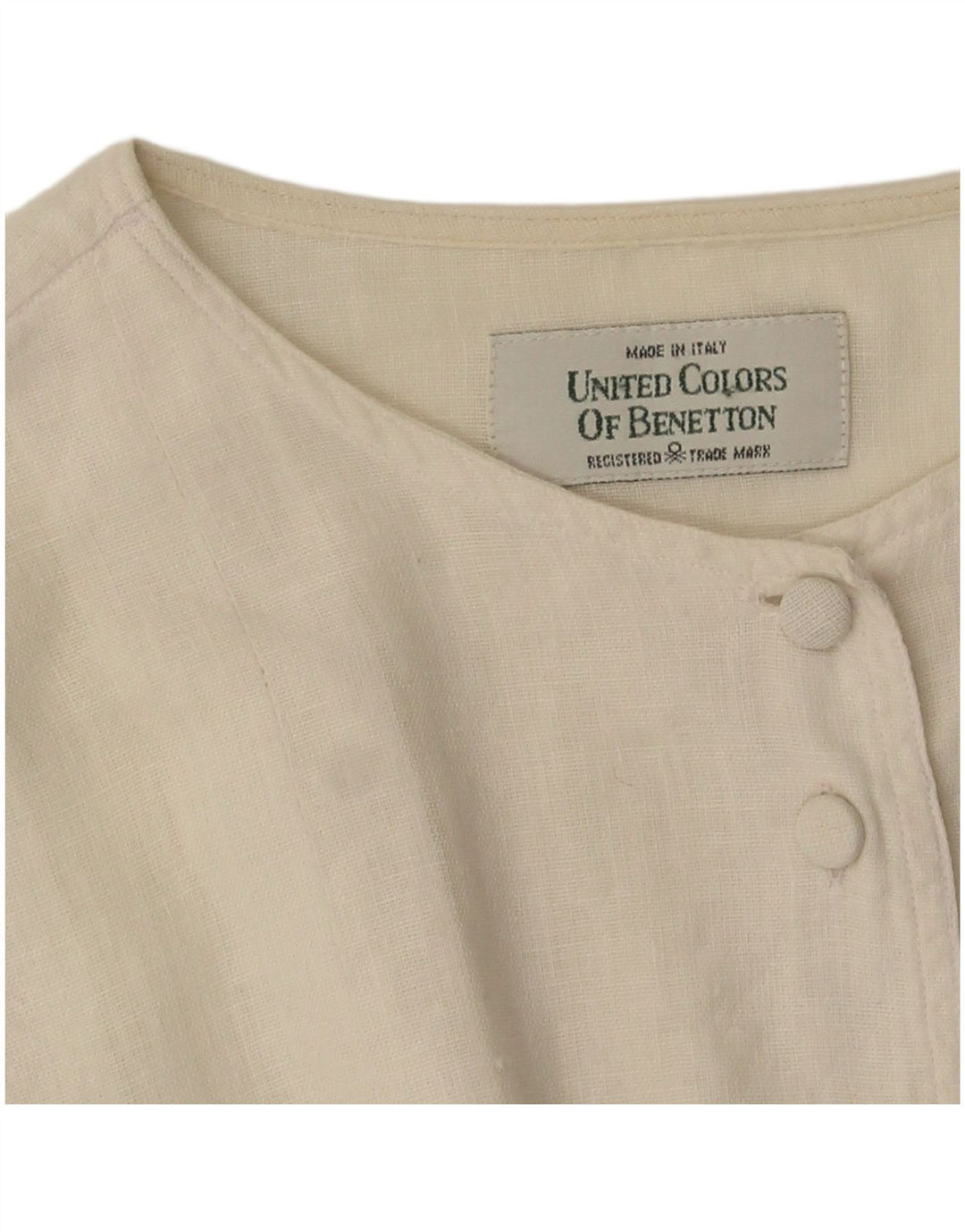 Damska bluzka koszulowa Benetton UK 14 Medium Off White