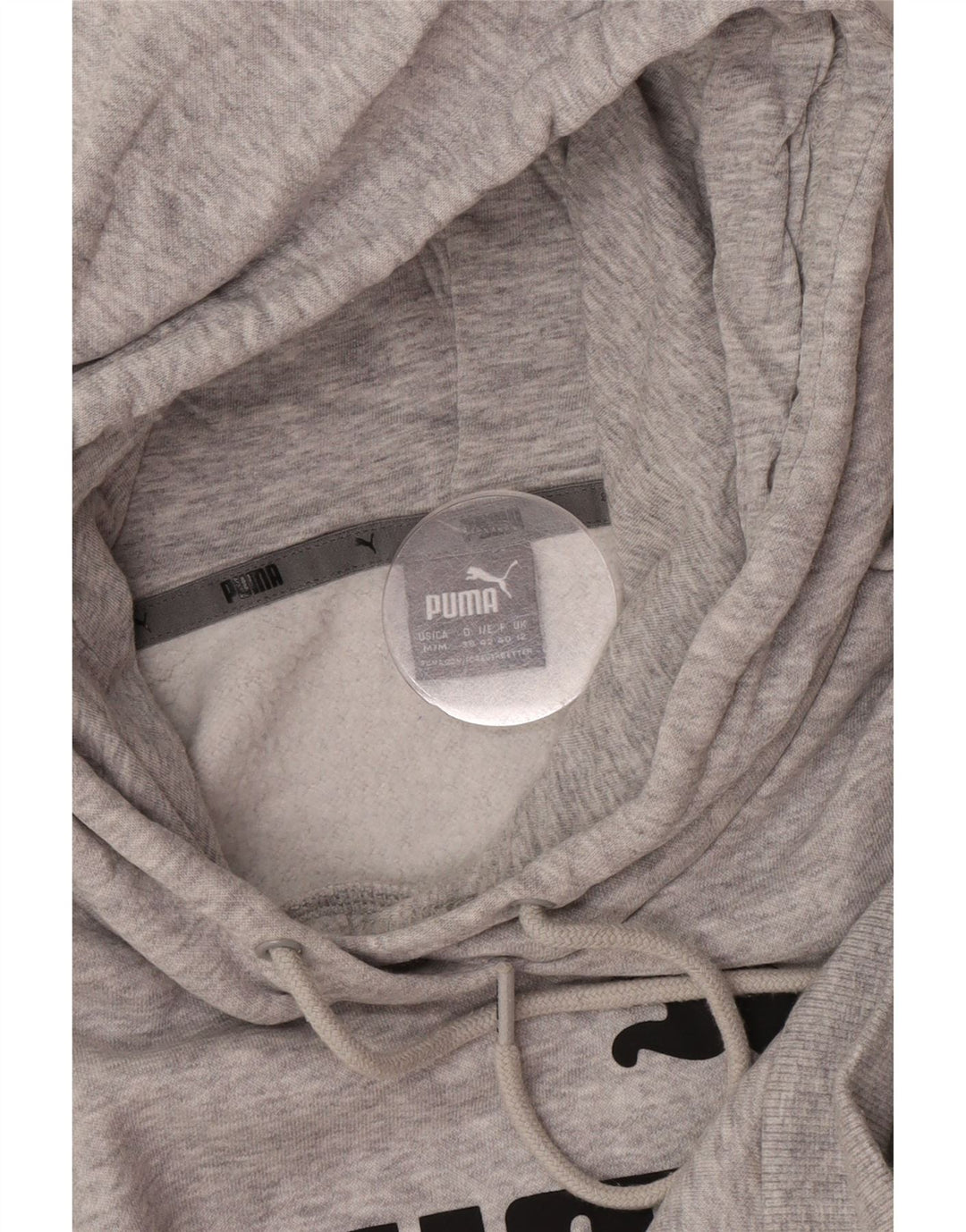 Damska bluza z kapturem Puma z grafiką UK 12, średni szary, nakrapiany poliester