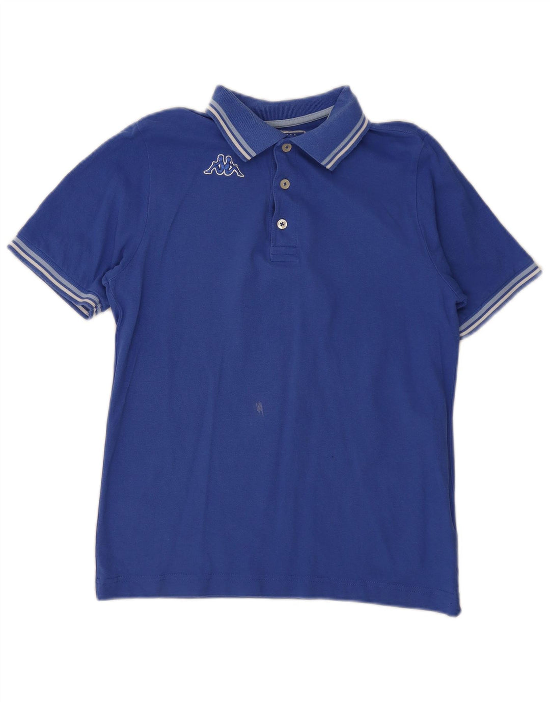 Męska koszulka polo Kappa, mała, niebieska, bawełniana w paski