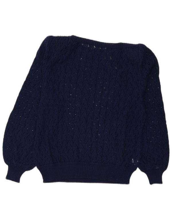 Sweter damski Luciana z dekoltem w łódkę IT 50 XL, granatowy, bawełniany