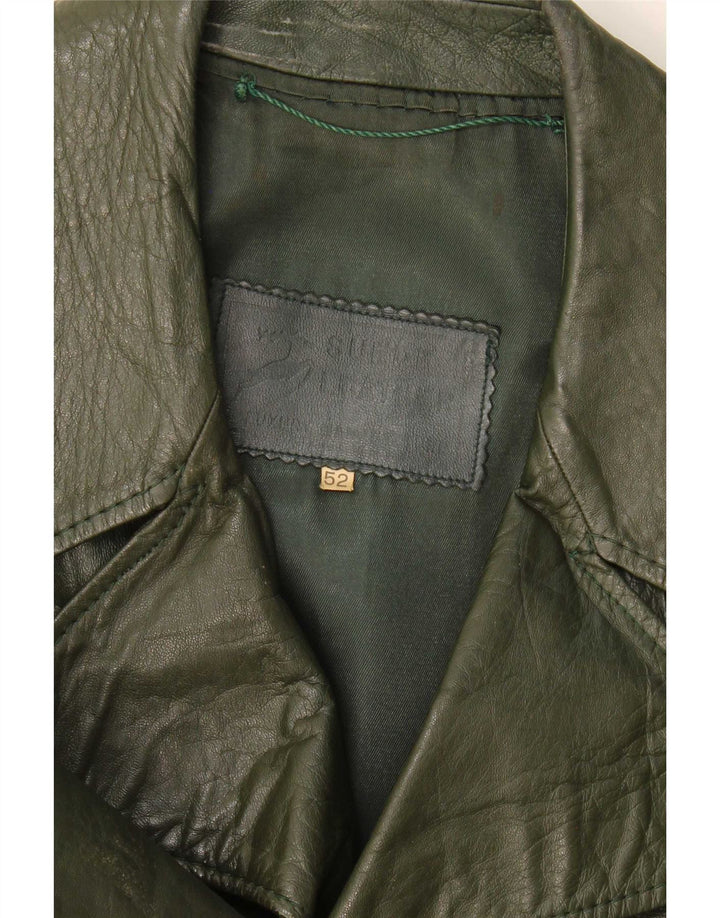 Męska kurtka skórzana w stylu vintage IT 52 XL Khaki
