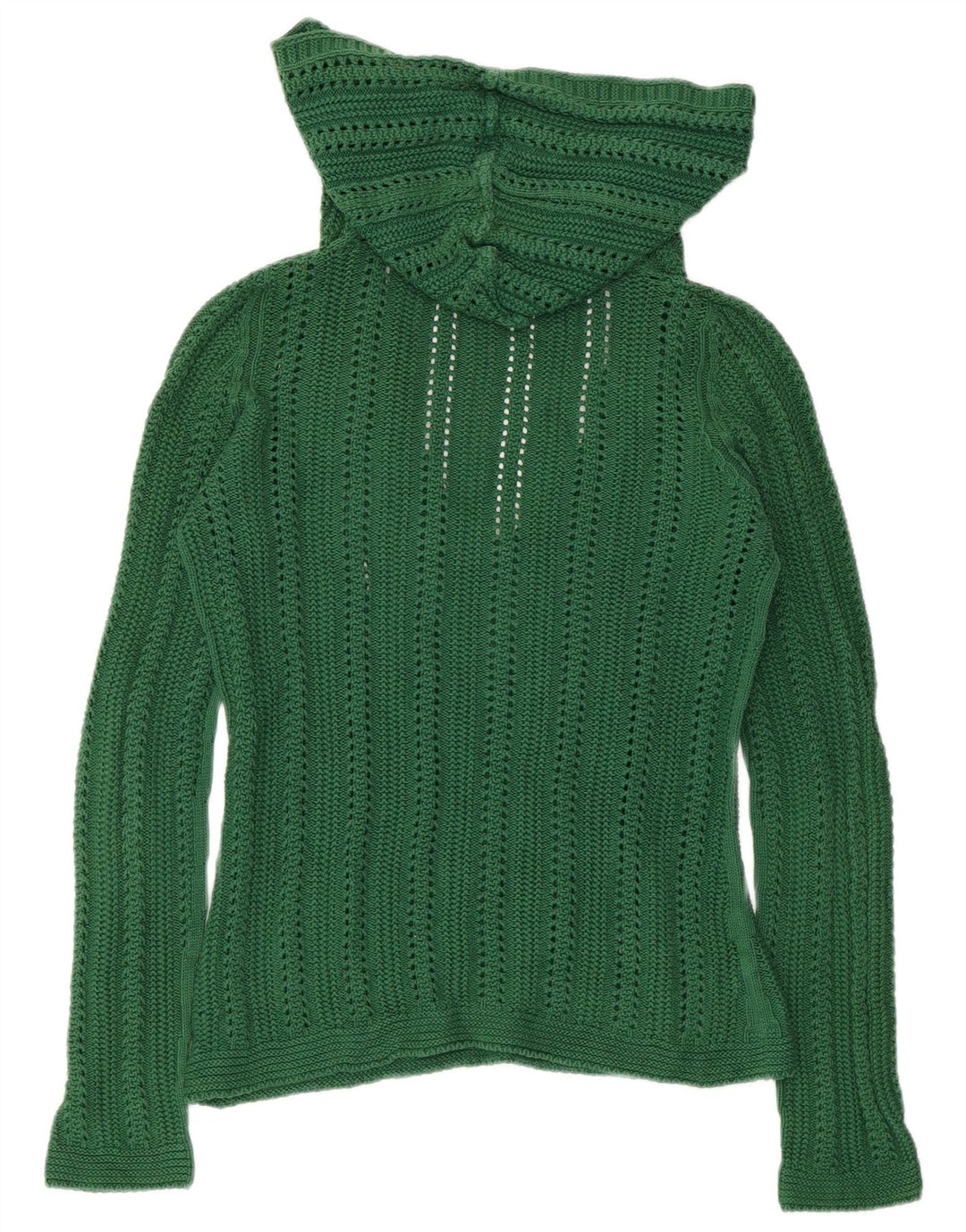 Damski sweter z kapturem ZARA UK 10 Small, zielony, bawełniany