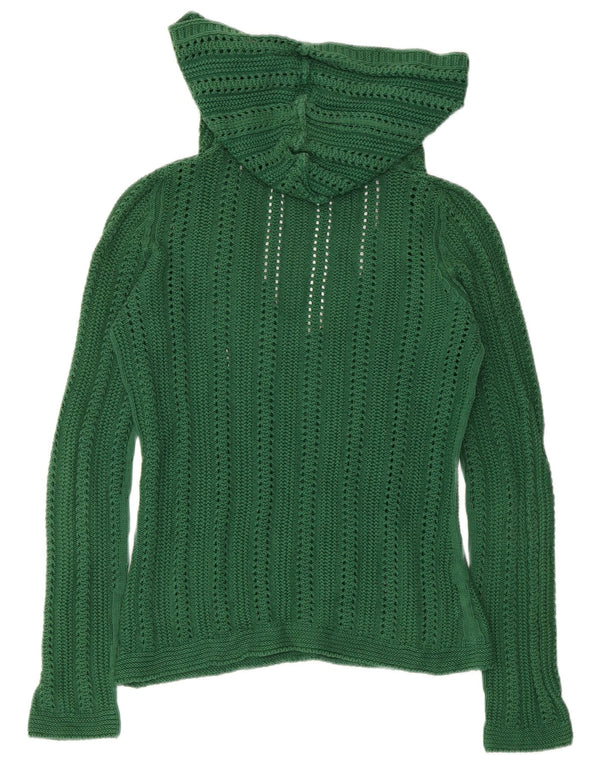 Damski sweter z kapturem ZARA UK 10 Small, zielony, bawełniany