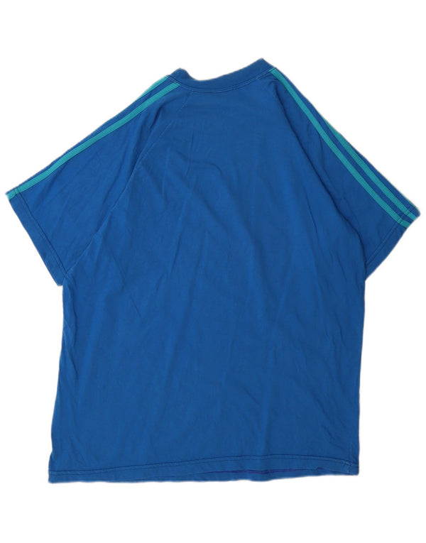 Adidas Męski T-shirt Top Duży Niebieski