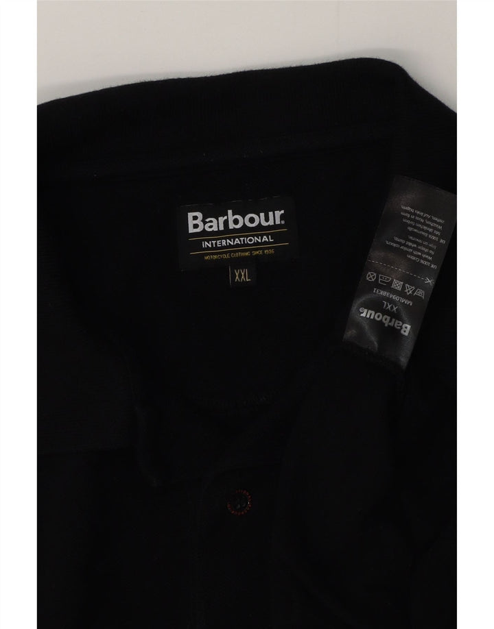 Męska koszulka polo z długim rękawem BARBOUR 2XL, czarna, bawełniana