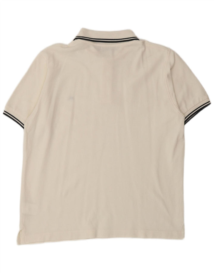 Męska koszulka polo SEVENTY, średnia, złamanej bieli, bawełniana