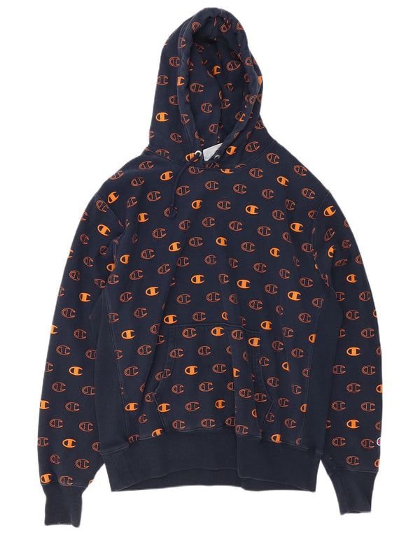 Męski sweter z kapturem Champion Reverse Weave Graphic XL, granatowy, bawełniany