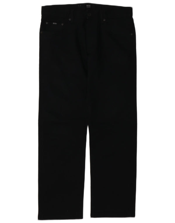 Męskie proste dżinsy HUGO BOSS W33 L29 Czarna bawełna