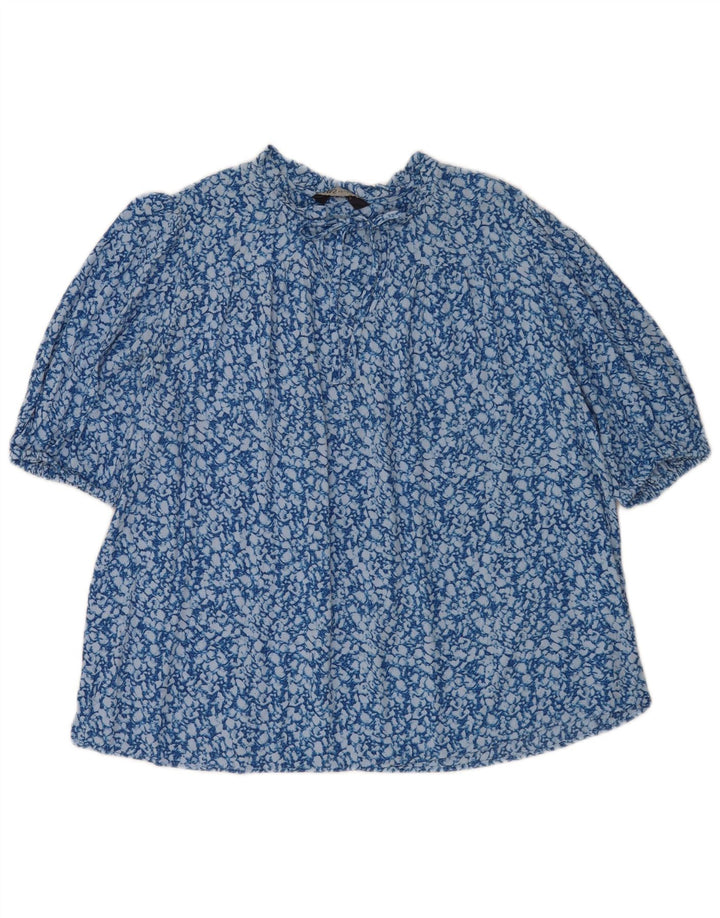 Marks & Spencer Damska bluzka oversize UK 14, duża, niebieska wiskoza