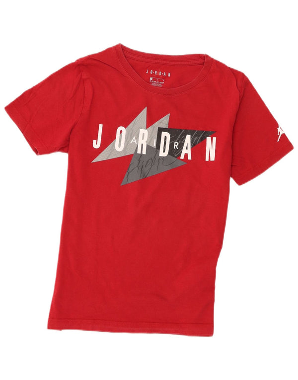 Chłopięcy T-shirt z grafiką Jordan, 12-13 lat, duży, czerwony, bawełniany