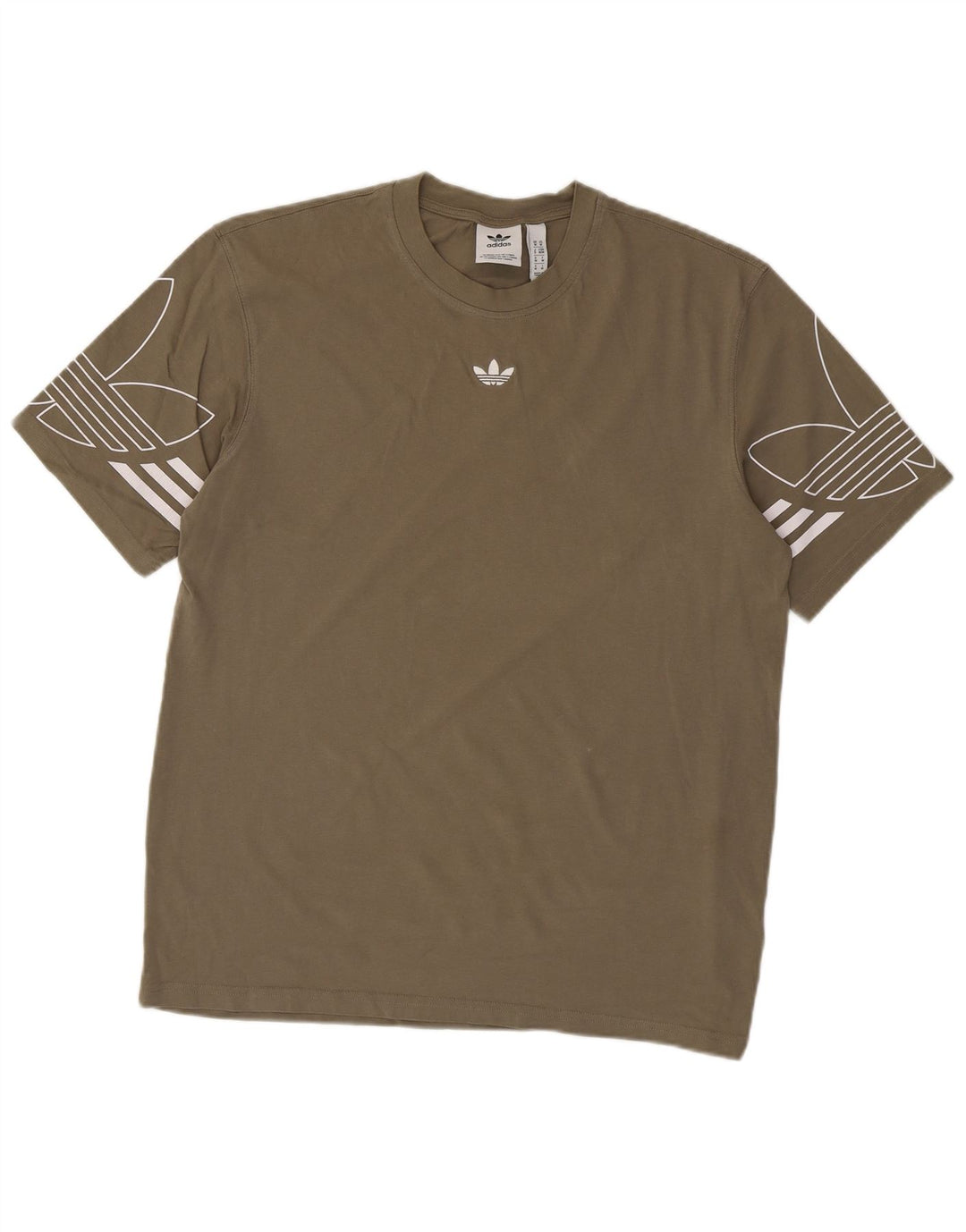 Męska koszulka z grafiką Adidas, średnia, bawełniana khaki