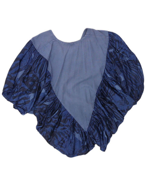 Damska bluzka z motywem nietoperza w stylu vintage, UK 14, średni niebieski nadruk zwierzęcy