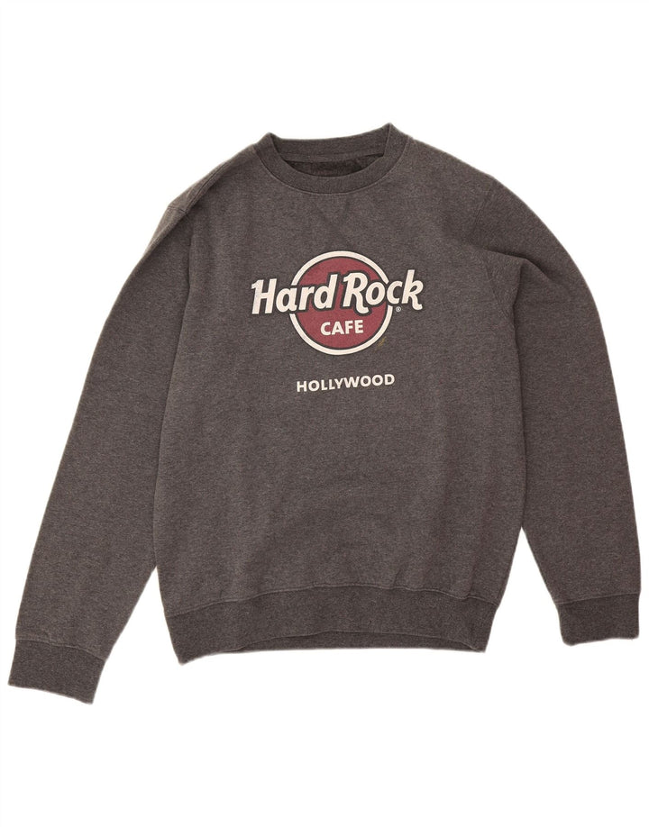 Męska bluza z grafiką Hard Rock Cafe Hollywood, średnio szara, nakrapiana