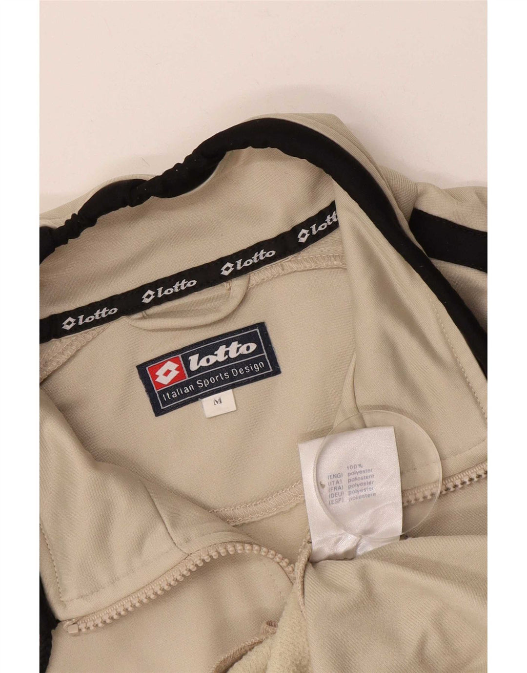 Lotto Męska bluza dresowa Top Jacket Medium Beige Colorblock Poliester