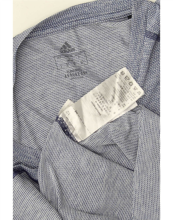 Męska koszulka Adidas Aeroready Top, średnia, granatowa, poliestrowa w paski