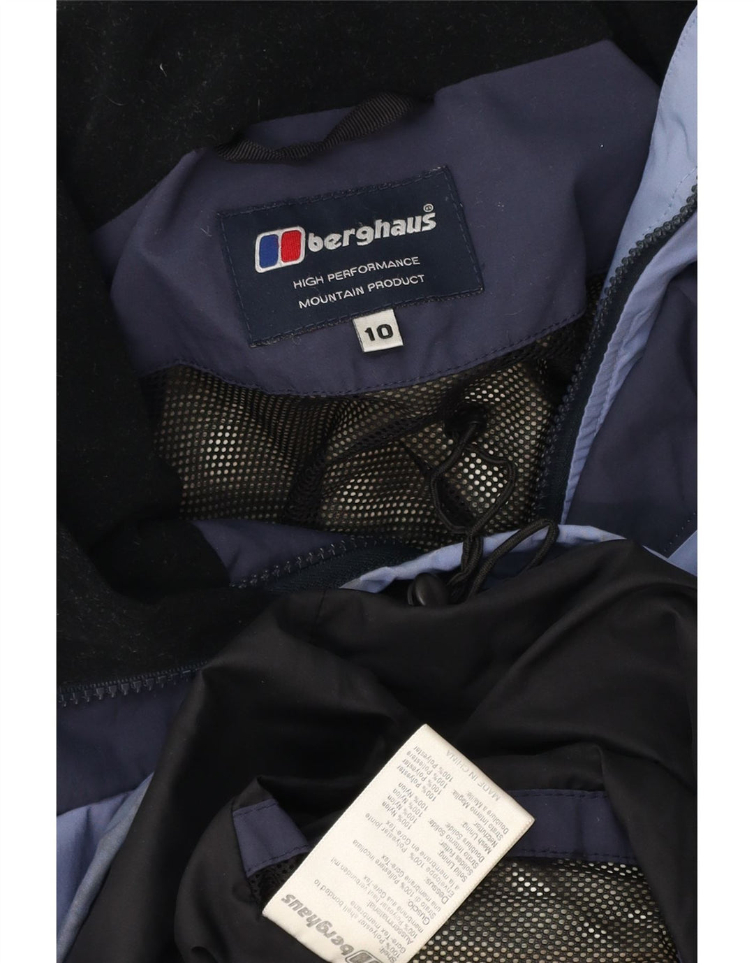 Damska, oversize'owa kurtka przeciwdeszczowa Berghaus UK 10, mała niebieska, poliester