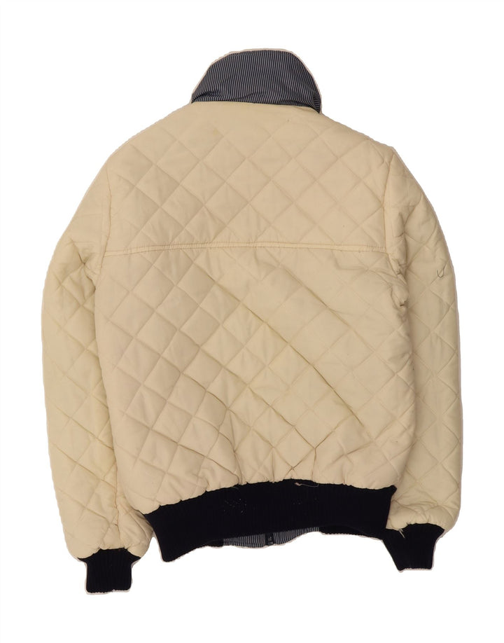 VINTAGE Mens Slim Bomber Reversible Jacket IT 52 XL Off White Pinstripe Vintage Vintage and Second-Hand Vintage from Messina Hembry 