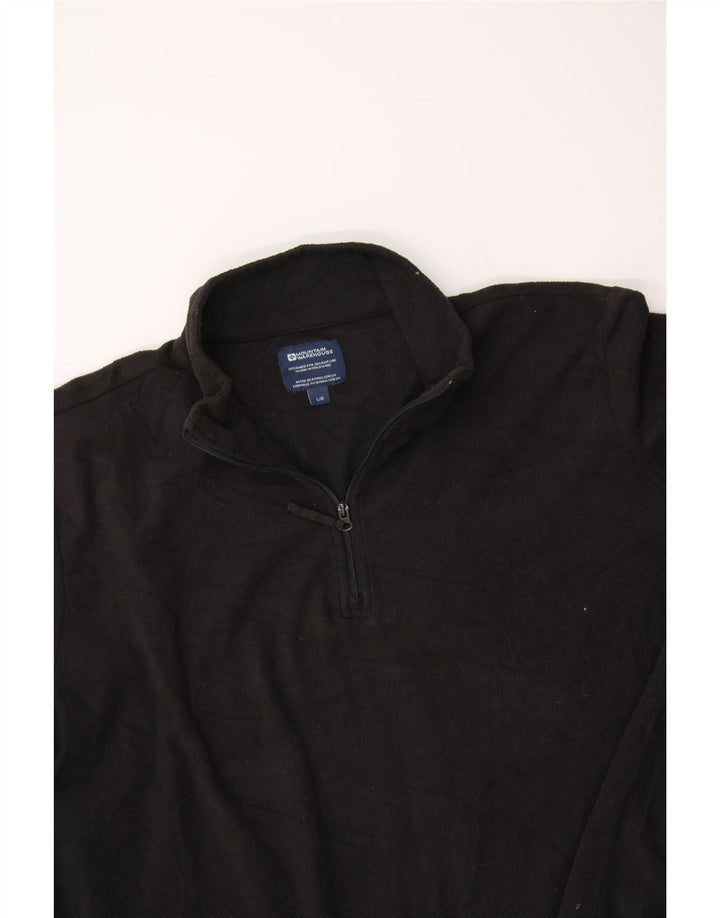 MOUNTAIN WAREHOUSE Mens Zip Neck Fleece Jumper Large Black Vintage Mountain Warehouse and Second-Hand Mountain Warehouse from Messina Hembry 
