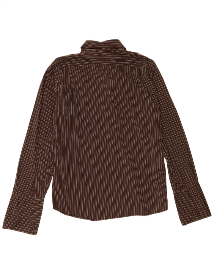 Męska koszula wizytowa Hugo Boss XL, brązowa, bawełniana w paski