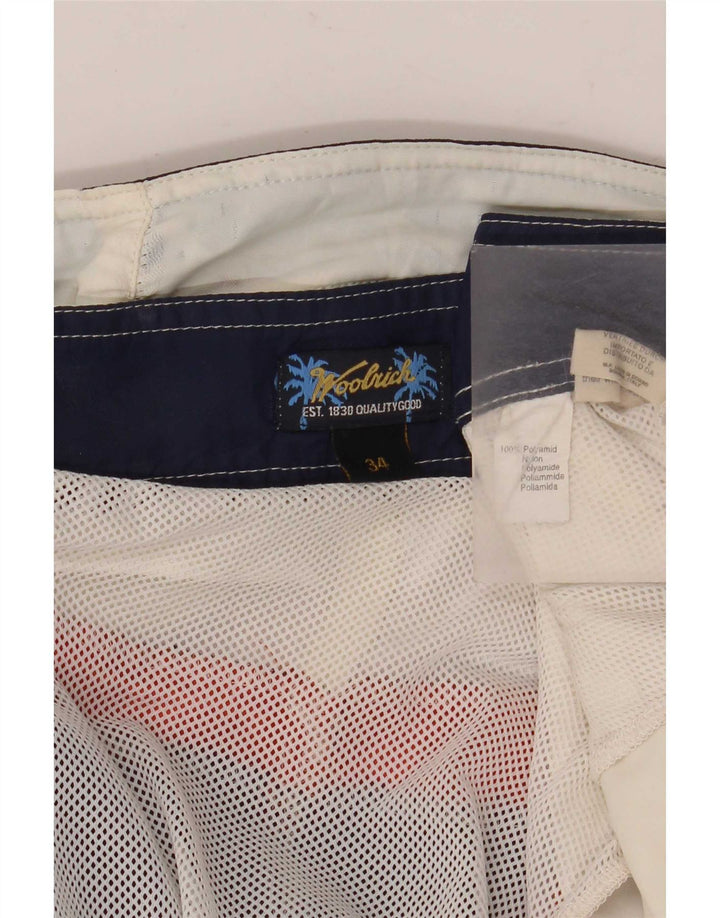 Męskie spodenki kąpielowe Woolrich, duże, granatowe, z blokami kolorów, poliamid