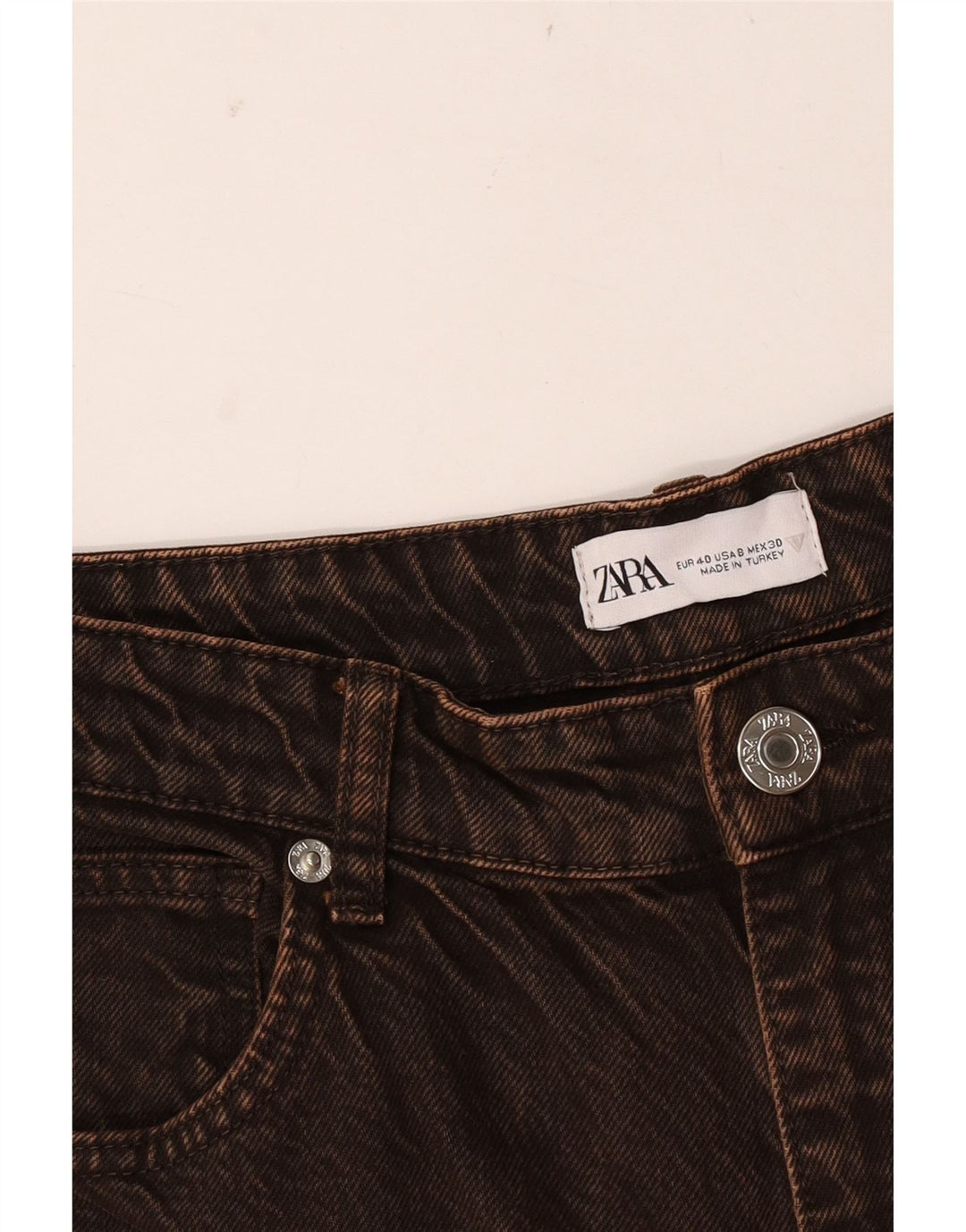 Damskie jeansy proste Zara EU 40 Medium W30 L33 brązowe