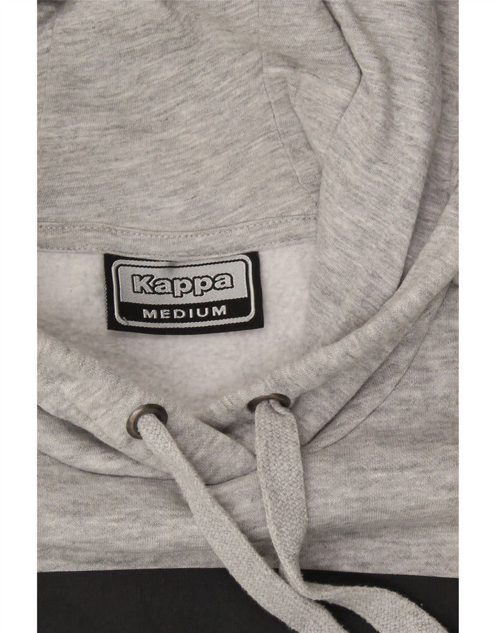 KAPPA Mens Graphic Hoodie Jumper Medium Grey Cotton Vintage Kappa and Second-Hand Kappa from Messina Hembry 