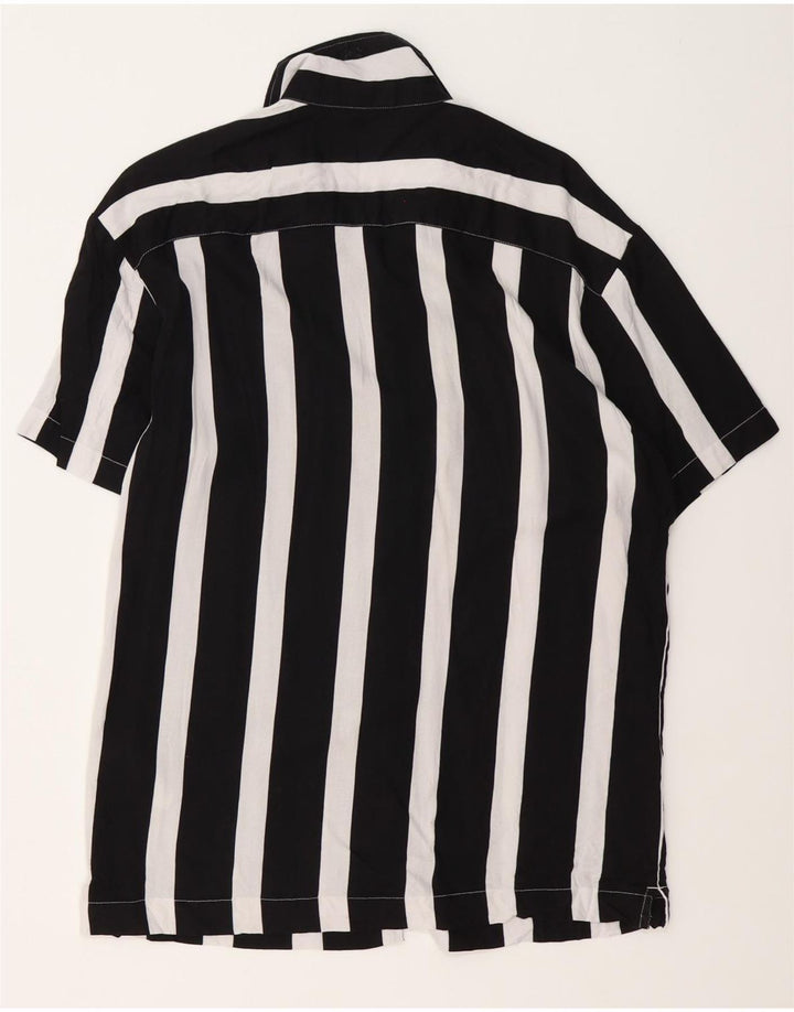 Męska koszula z krótkim rękawem Jack & Jones, wiskoza w średnie czarne paski