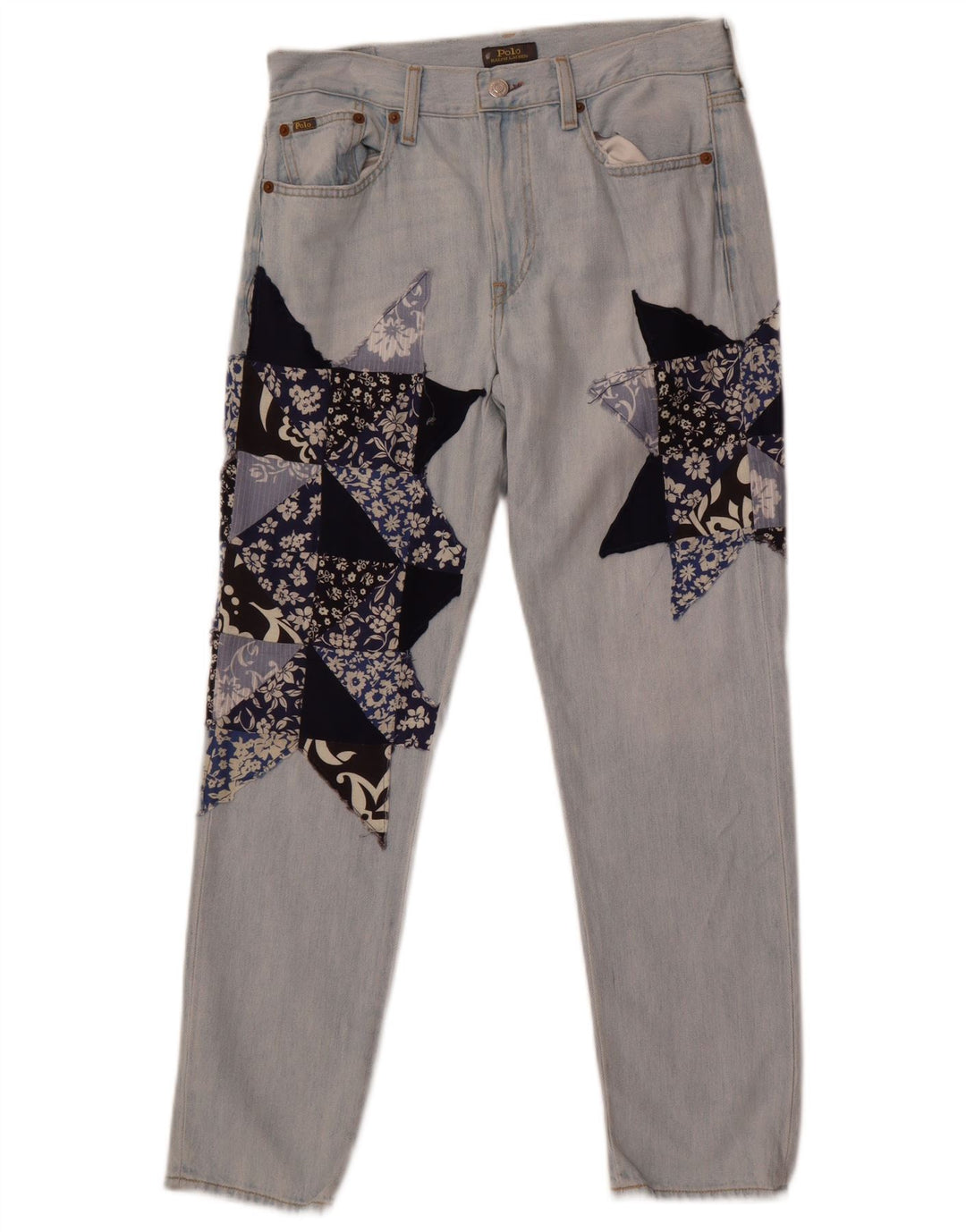 Damskie jeansy Polo Ralph Lauren W26 L28 Niebieskie patchworkowe bawełniane