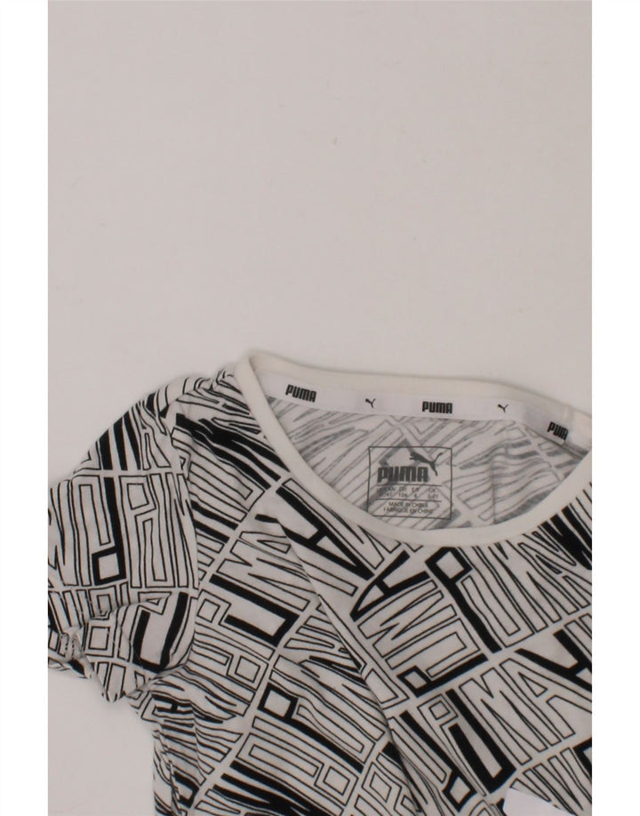 PUMA Boys Graphic T-Shirt Top 3-4 Years White Cotton Vintage Puma and Second-Hand Puma from Messina Hembry 