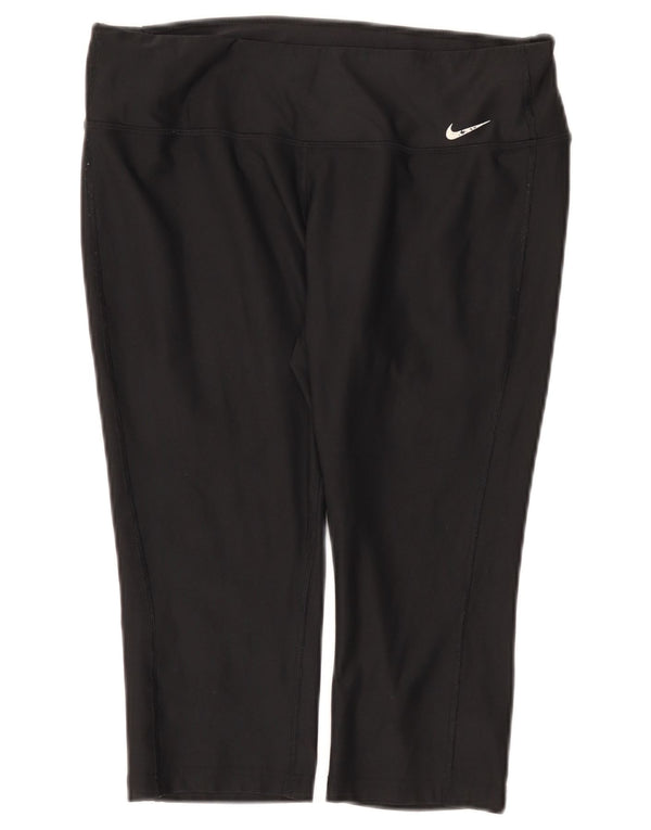Damskie legginsy Nike Capri UK 14, duże, czarne, poliestrowe, sportowe