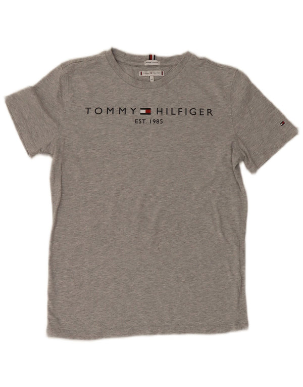Chłopięcy T-shirt z regularnym nadrukiem Tommy Hilfiger na 11-12 lat, szary