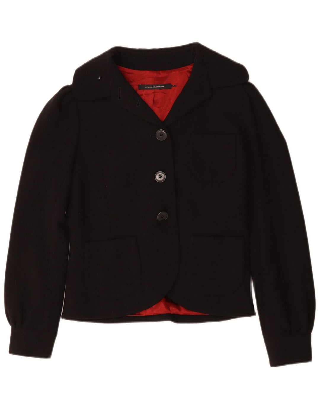 Damska marynarka zapinana na 3 guziki Sultanna Frantsuzova UK 10 Small Black Rayon