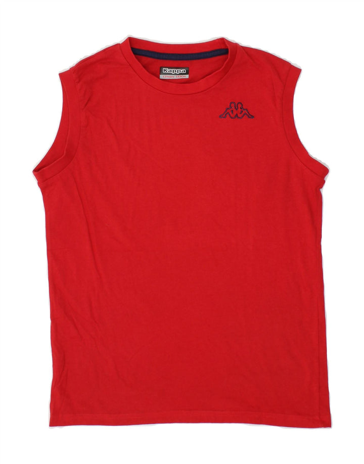 KAPPA Boys Vest Top 11-12 Years Red Vintage Kappa and Second-Hand Kappa from Messina Hembry 