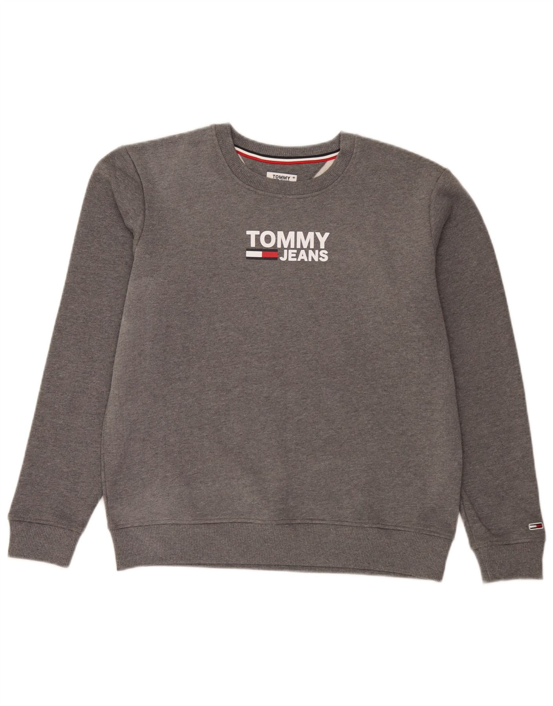 Męska bluza z grafiką Tommy Hilfiger, duża, szara, bawełniana