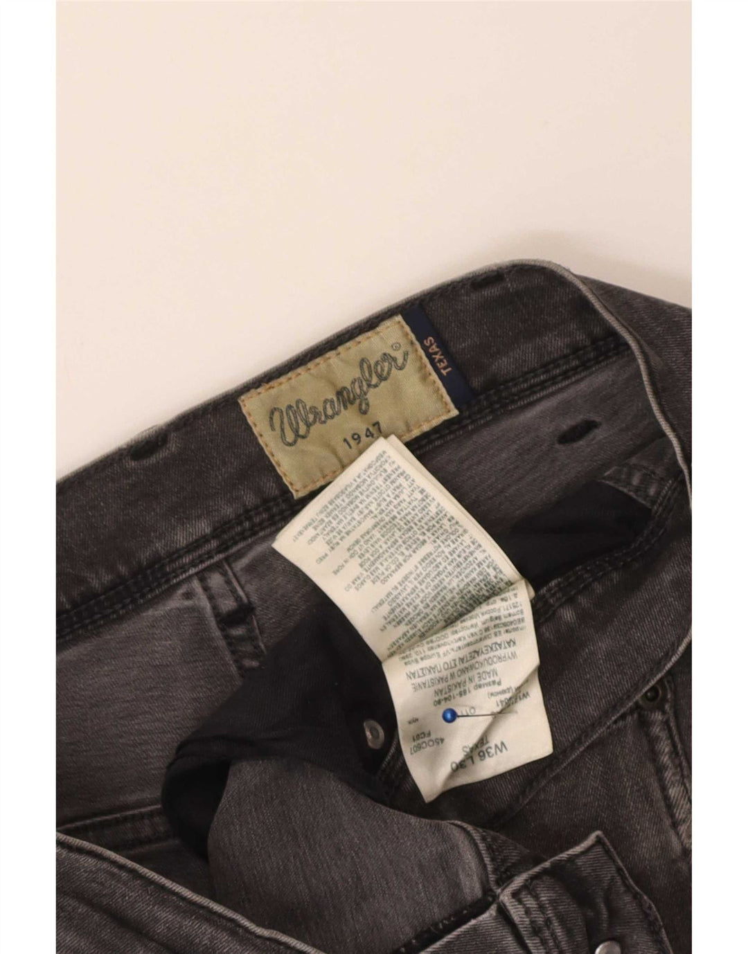 Męskie jeansy Wrangler Texas Straight W36 L30 Szara bawełna