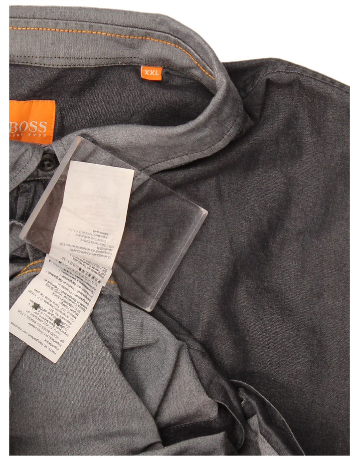 Koszula męska Hugo Boss 2XL Szara bawełna