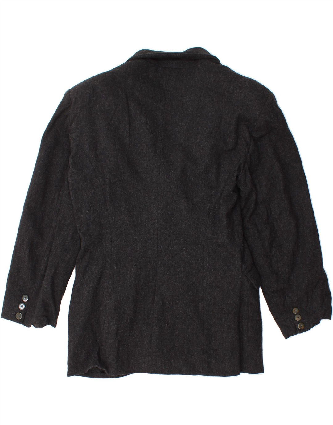 VINTAGE Womens Double Breasted Blazer Jacket IT 44 Medium Black Wool Vintage Vintage and Second-Hand Vintage from Messina Hembry 