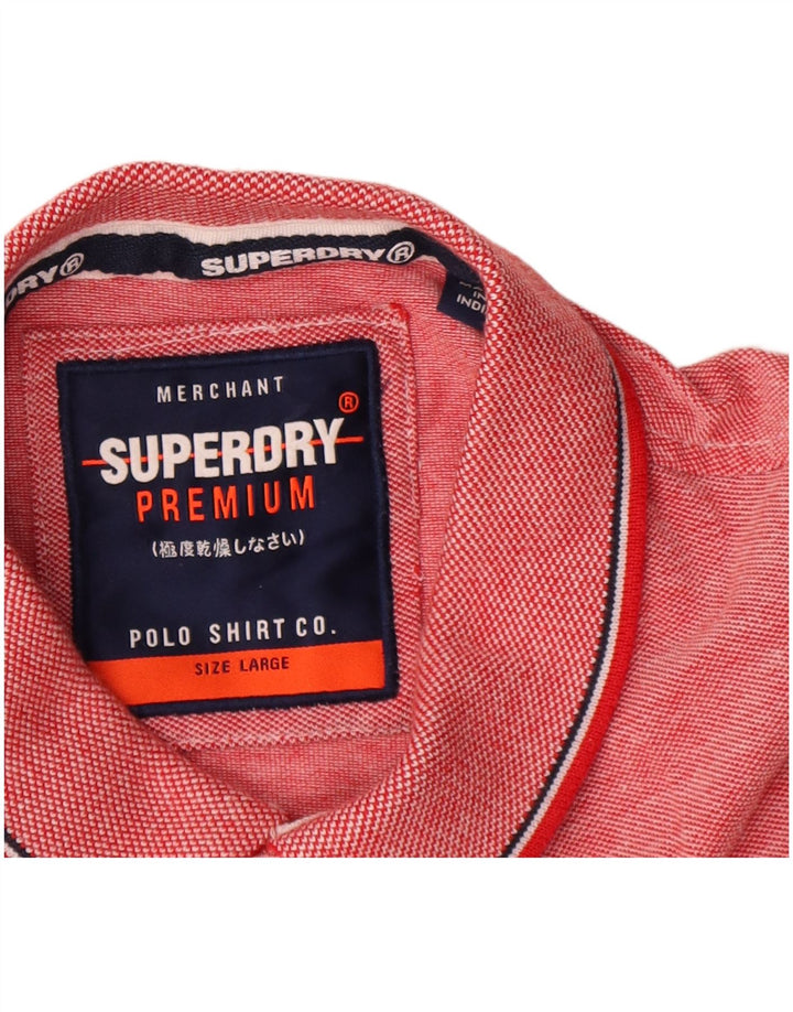 Męska koszulka polo Superdry, duża, bawełniana w czerwone plamki