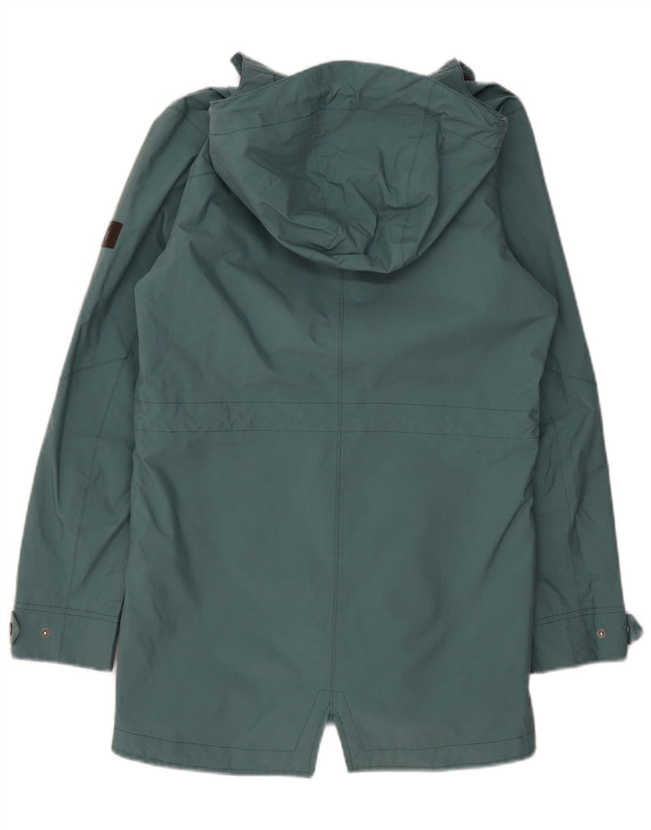 Damski płaszcz przeciwdeszczowy z kapturem JACK WOLFSKIN UK 8/10, mały, zielony poliamid