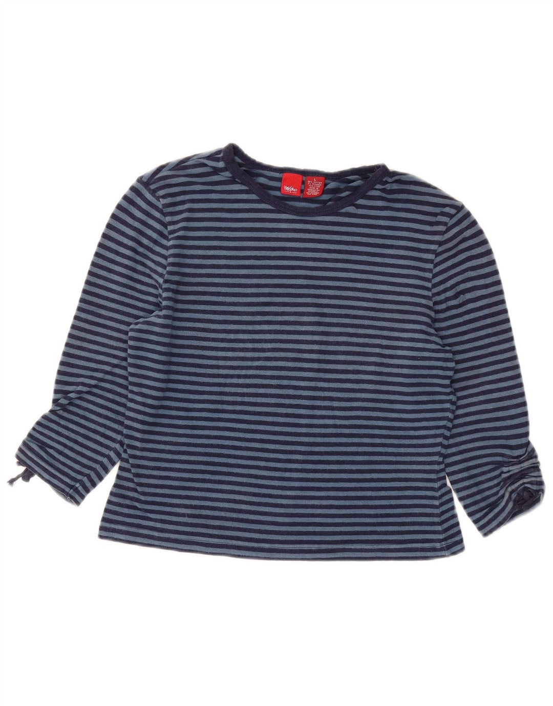 Damski krótki top MOSSIMO z rękawem 3/4, UK 14, duża, niebieska bawełna w paski