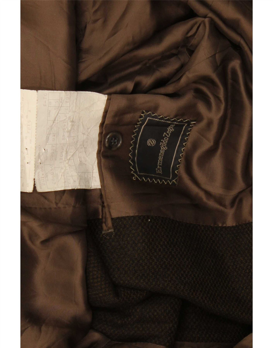 Męska marynarka zapinana na 2 guziki Ermenegildo Zegna UK 38, średnia wełna khaki