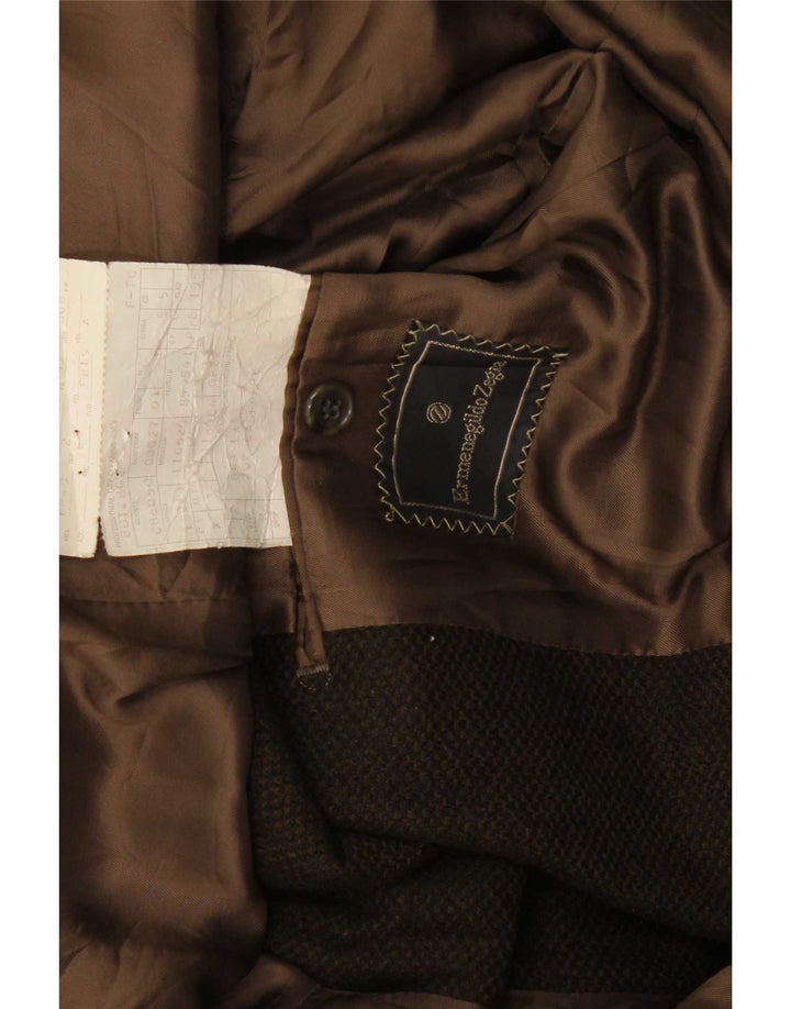 Męska marynarka zapinana na 2 guziki Ermenegildo Zegna UK 38, średnia wełna khaki